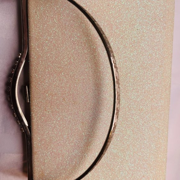 Elegant Sparkly Cream Clutch with Silver Accents - Picture 5 of 10